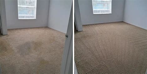 Bedroom carpet before cleaning and after cleaning